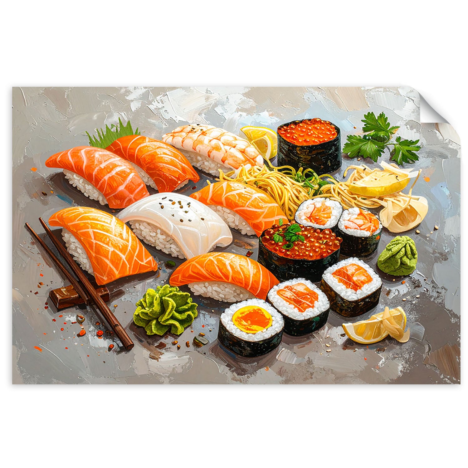 Naklejka na ścianę do salonu sypialni, Sushi Jedzenie 90x60