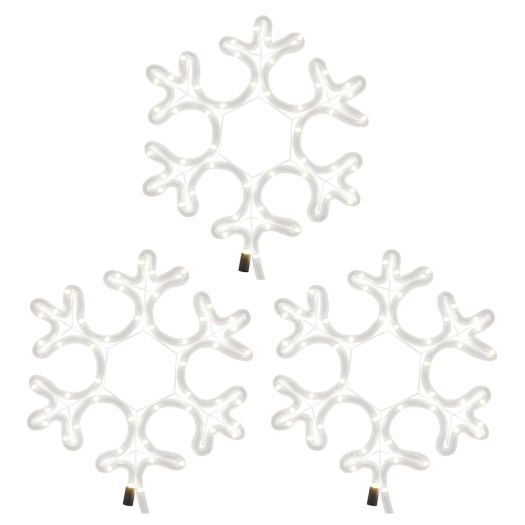 Maison Exclusive - Figura Natalizia Fiocco di Neve LED 3 pz Bianco Caldo 27x27 cm - 3