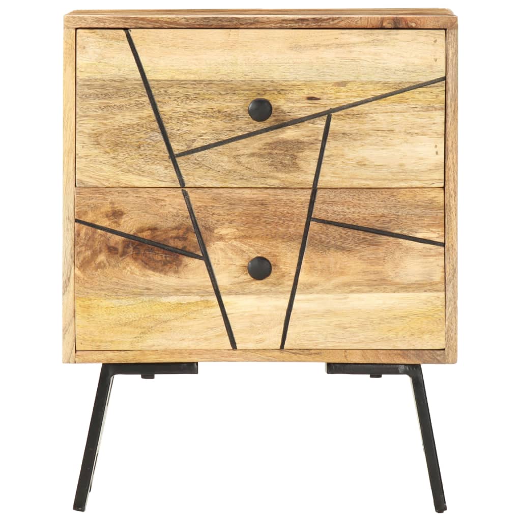 Table de chevet，Table d'appoint, Table de nuit pour Salon Chambre 40x30x50 cm Bois de manguier massif150432 - 2