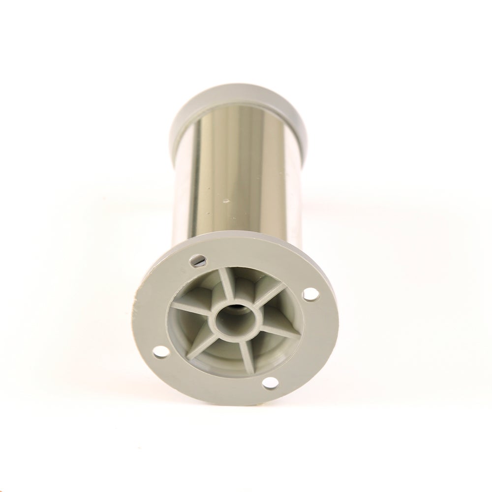 4 un. Pied rond pour meuble en aluminium diamètre 40mm hauteur 120mm aluminium brillant avec régulateur de hauteur supérieur - 3