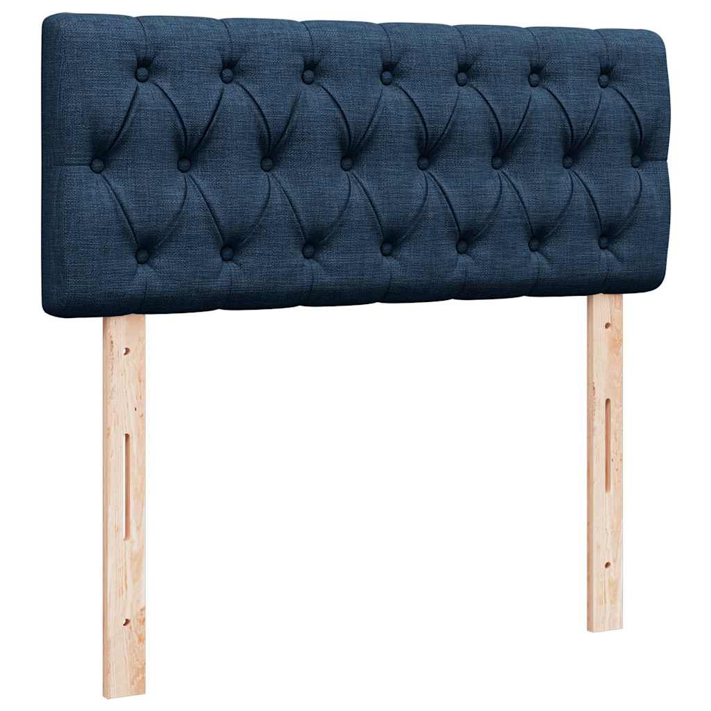 Sommier à lattes de lit avec matelas Bleu 120x200 cm Tissu — COMFORTXL - 7