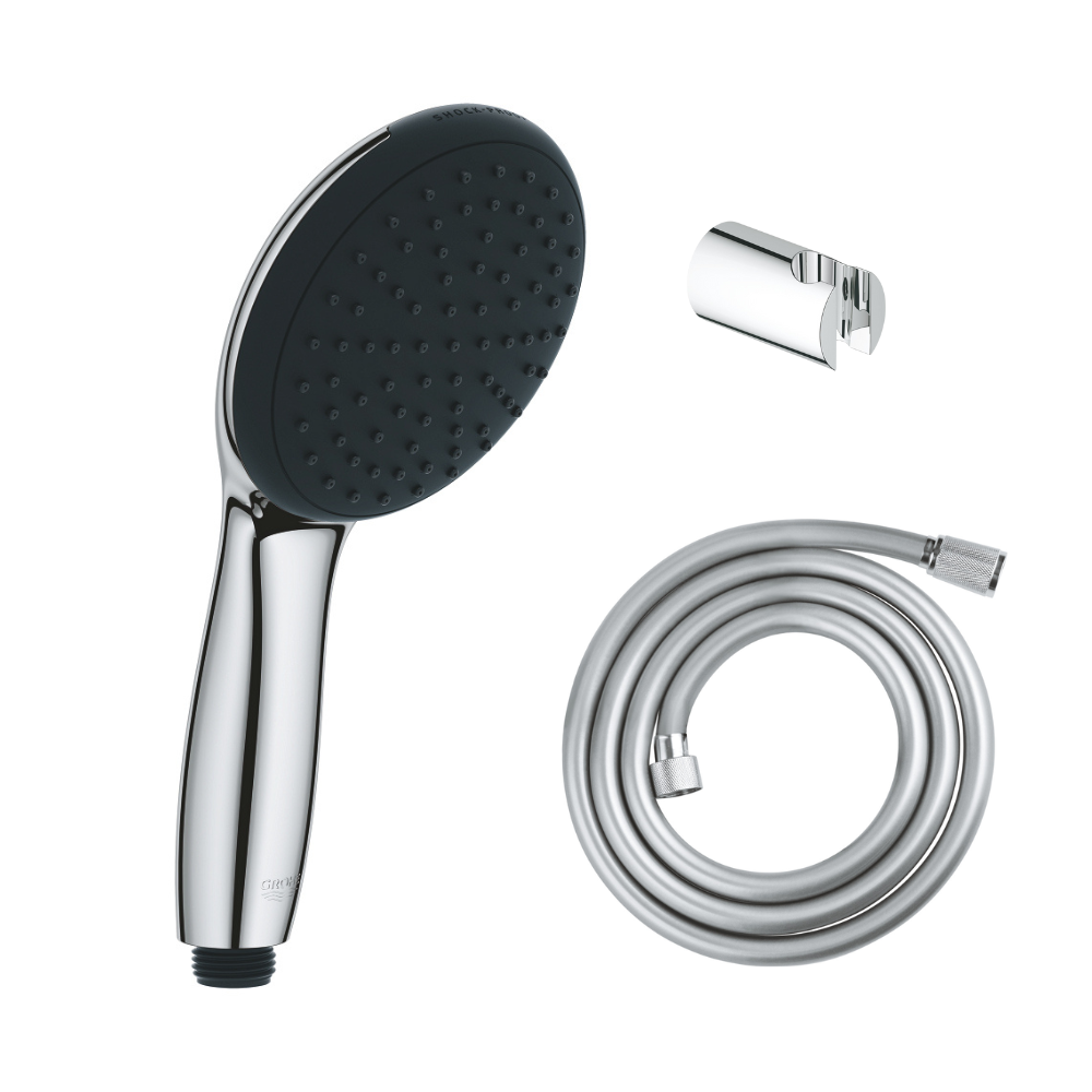 Support mural pour douchette GROHE Vitalio noir mat + microfibre