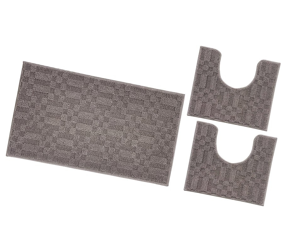 Dywanik łazienkowy 3D Miękki Chłonny Antypoślizgowy Zmywalny Dywanik Nocny Zestaw 3-Częściowy Brązowy