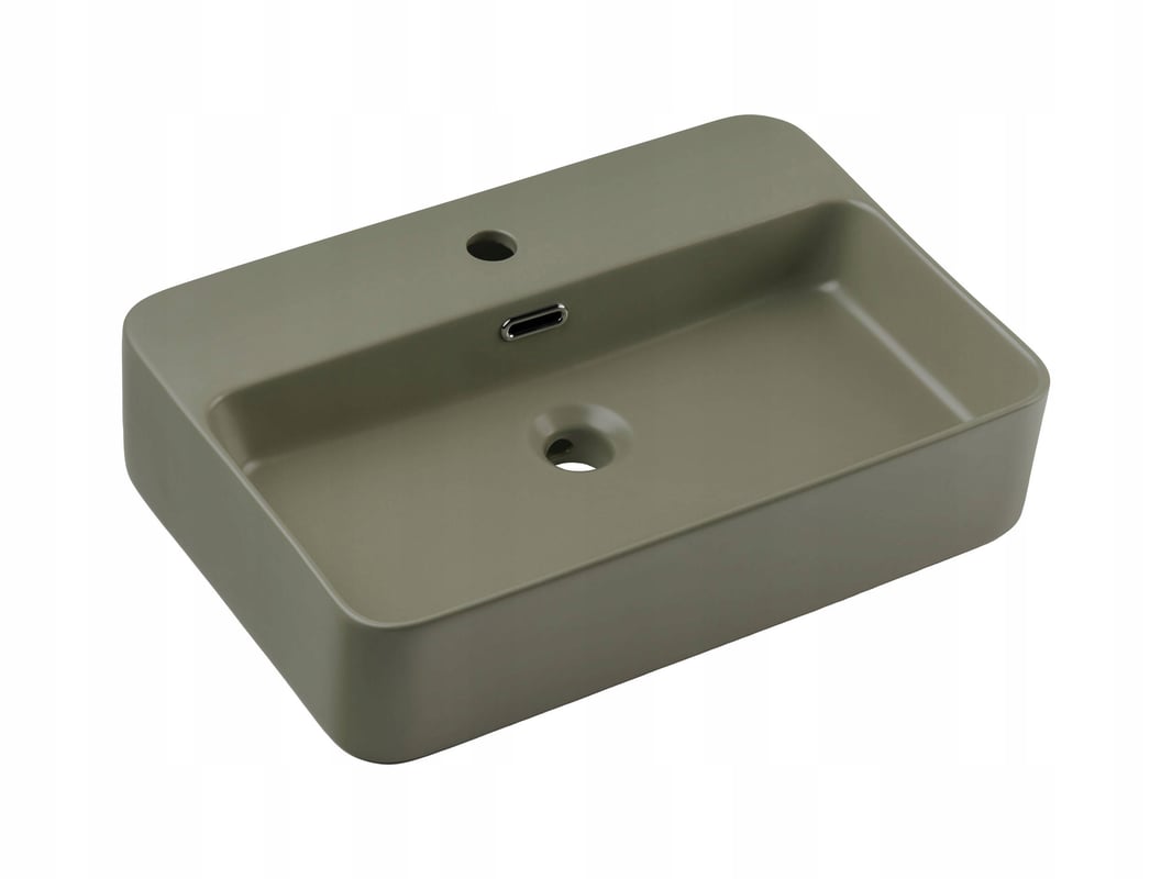 Umywalka nablatowa TRUST 2 OLIVER GREEN 55 cm zielona matowa ceramika