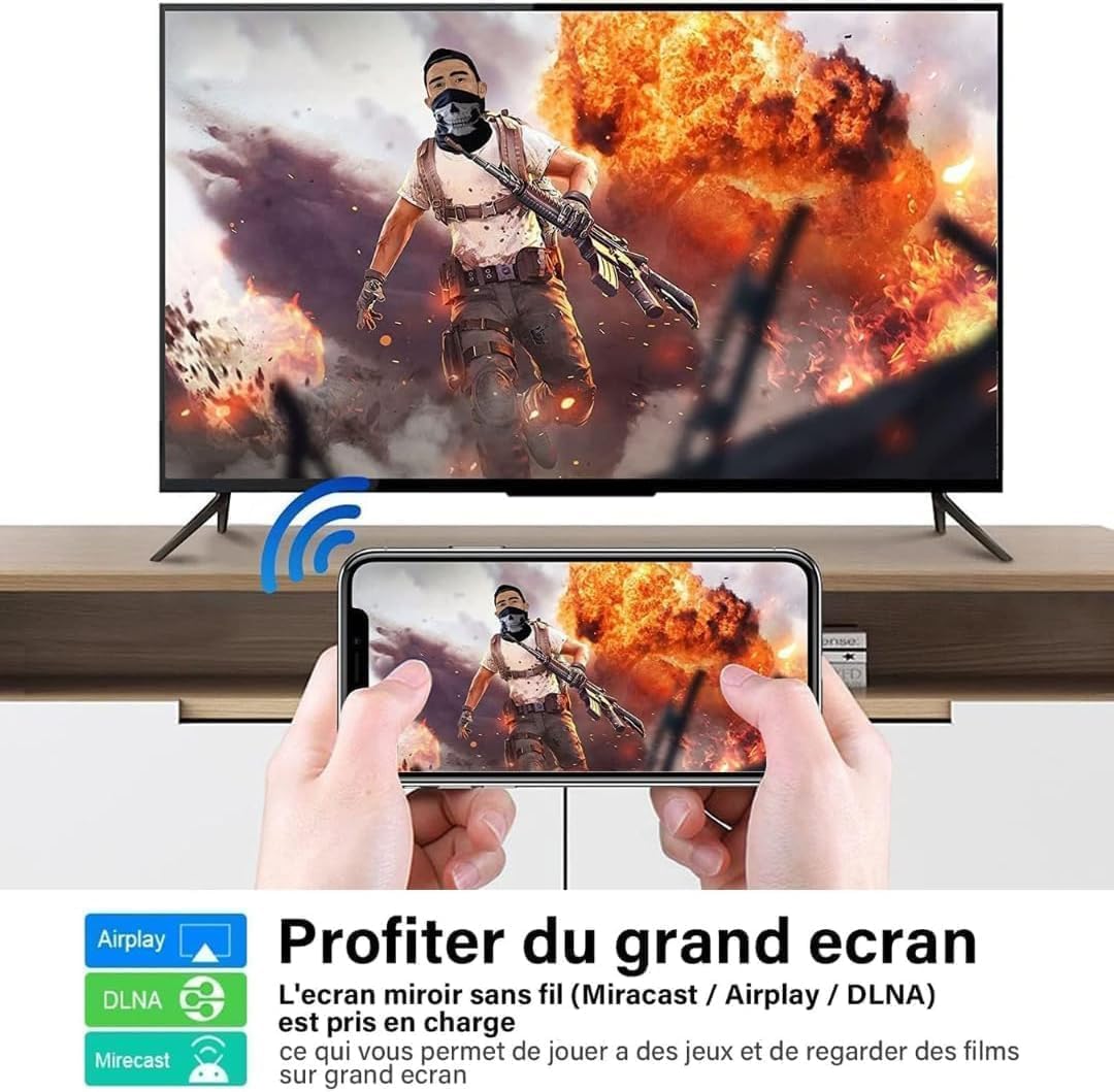 X96Q Android TV Box 2GB/16GB, Allwinner H313 Quad-Core, 4K HD, WiFi, Chromecast Built-in, HDMI 2.5, Lecteur Multimédia - 5