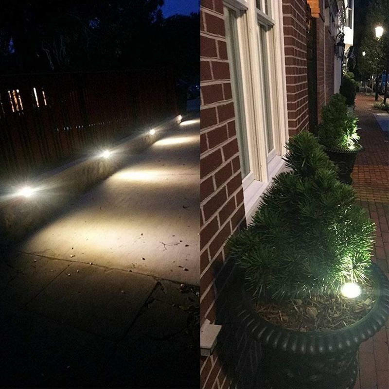 Lot de 6 spots solaires encastrables au sol --: 85 mm -résistant au piétement -en acier inoxydable -6 lampes solaires - - 4