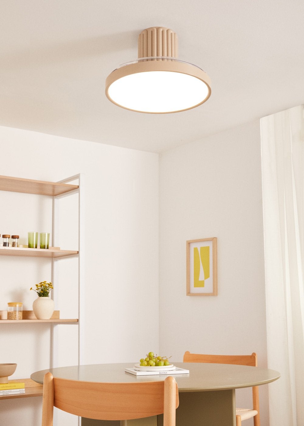 CREATE - WIND CLEAR SCULPT - Cichy wentylator sufitowy 40 W Ø114 cm chowane łopatki z oświetleniem LED -