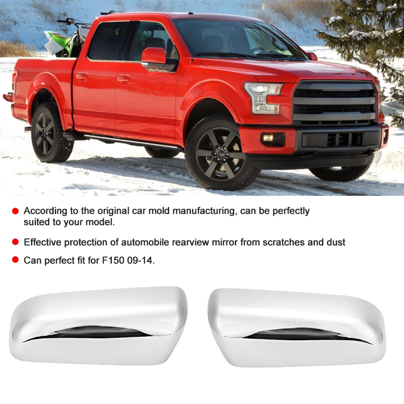 Modifica auto Copertura specchietto retrovisore auto Decorazione Accessori adatti per F150 09-14 (parte superiore) - 7