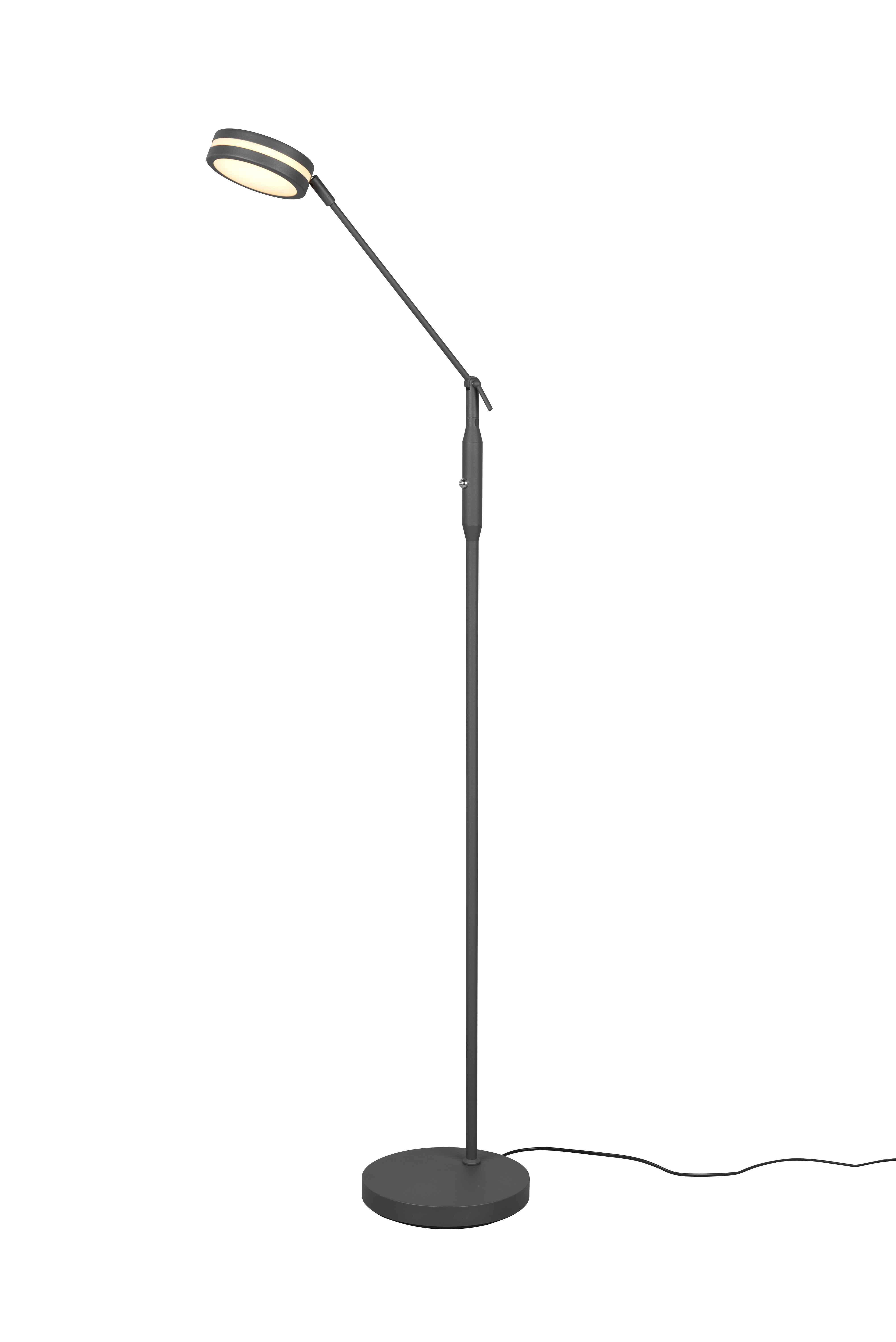 Lampa podłogowa stojąca Franklin antracytowa LED 6W 2700K - 4000K 650lm wym: 133 x 23 x 41 cm metal Trio