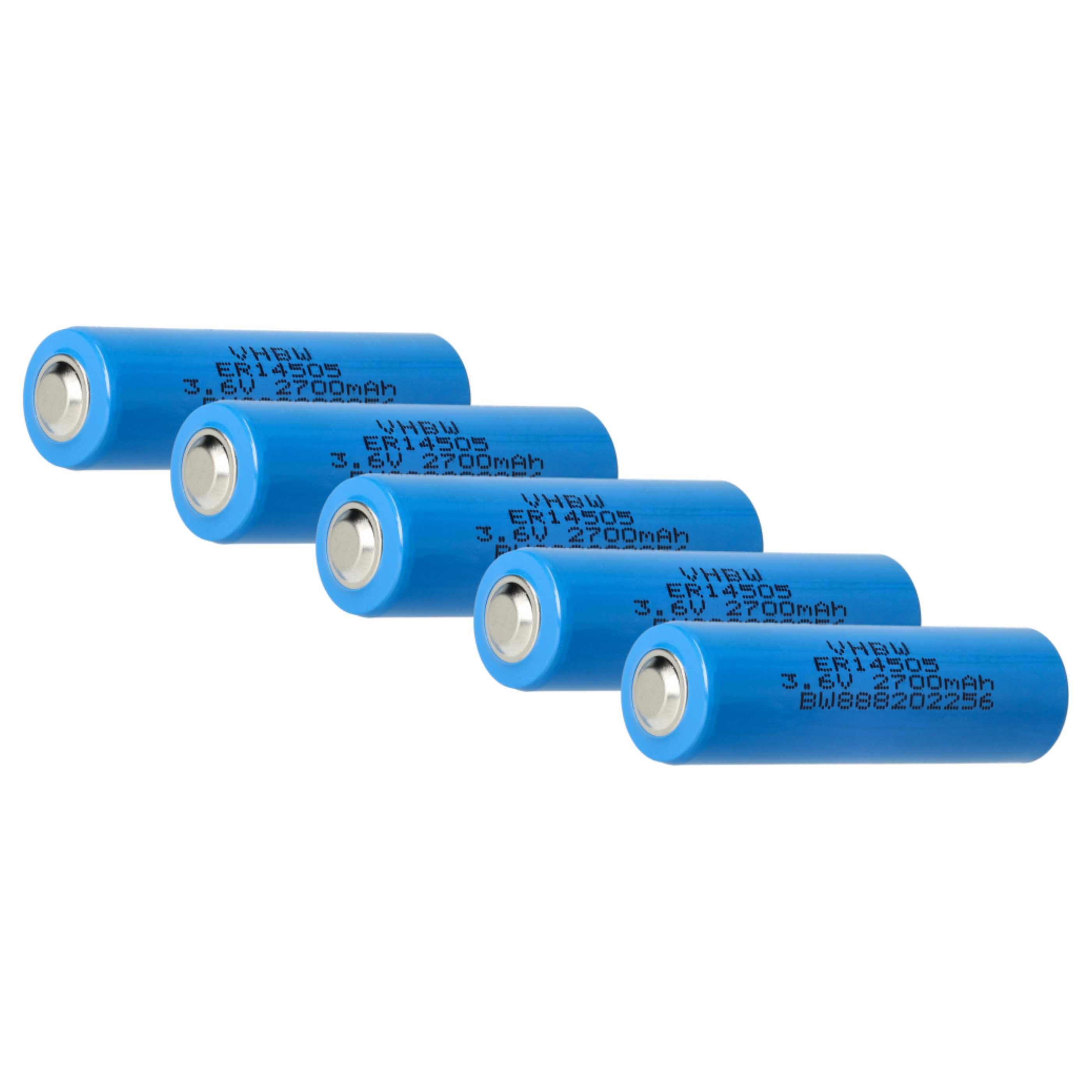 Vhbw 5 Batterie Compatibili Per Zafferano Poldina Micro LD0490F3 – Li-Poly 1900mAh 3.7V, Ricambio Per Lampada Da Tavolo E Comodino