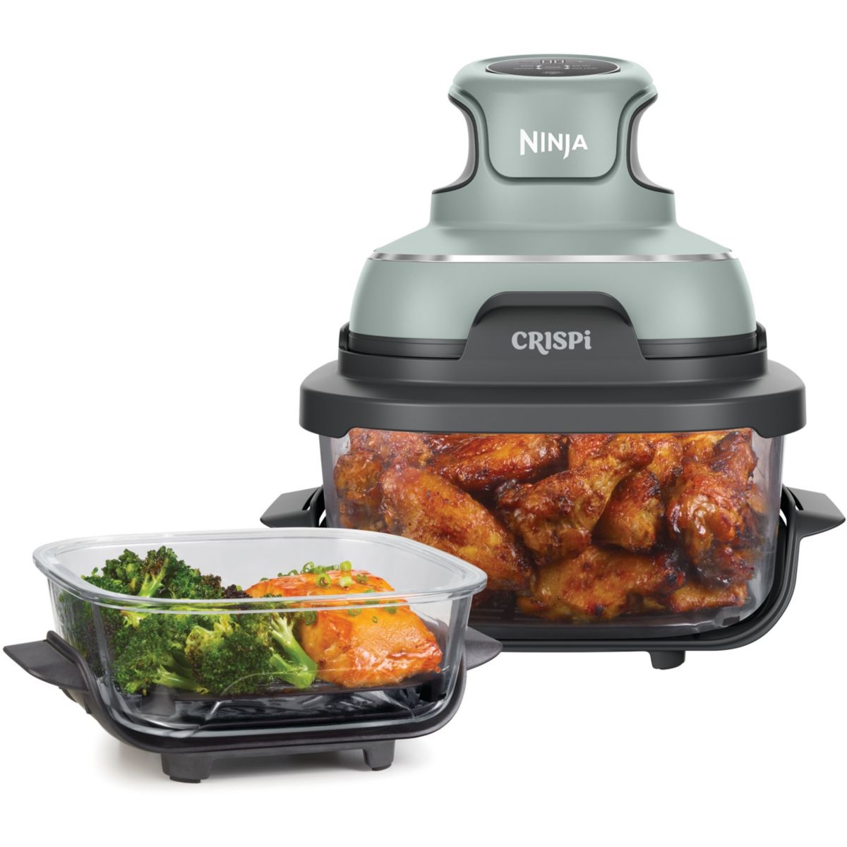 Ninja  Crispi Sencillo 3,8 L 1700 W Freidora De Aire Caliente , Transparente Verde/Gris , Leroy Merlin