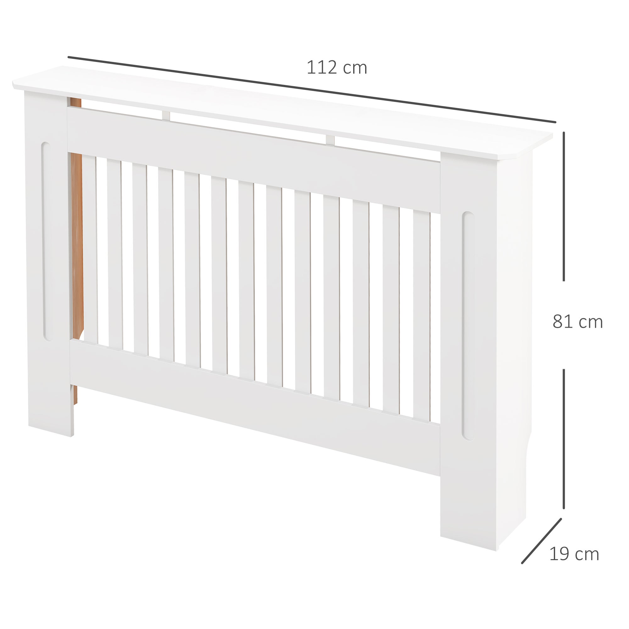 Cubierta de radiador Homcom blanco 112x19x81 cm MDF - 3