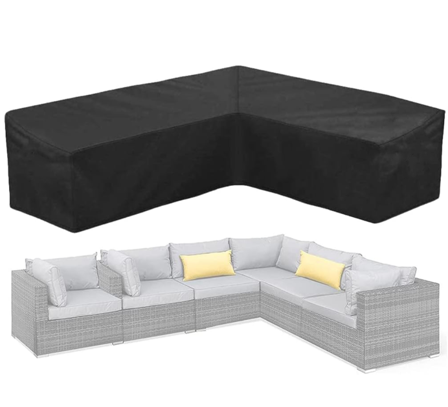 Pokrowiec na sofę narożną - 215 x 215 x 87 cm - w kształcie litery L - pokrowiec na sofę ogrodową premium - tkanina poliestrowa Oxford - wodoodporny -