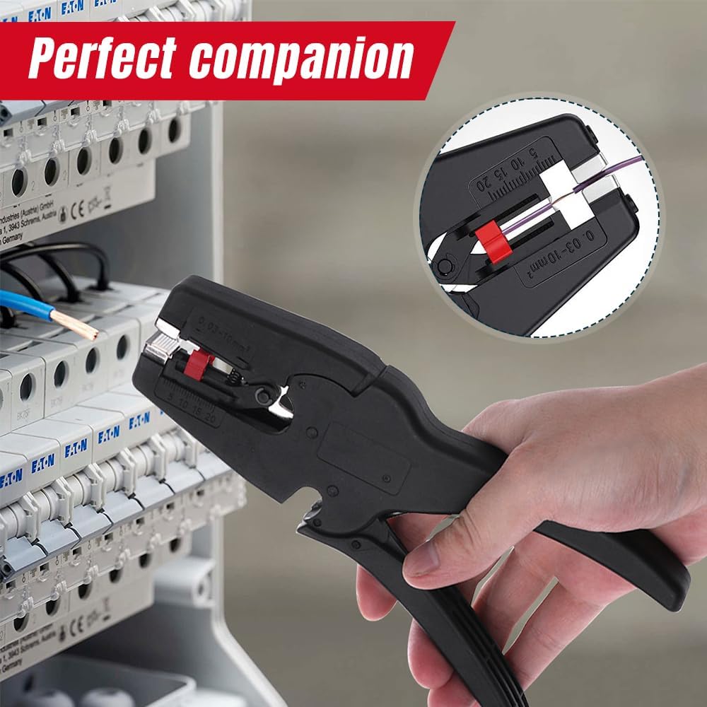 Pince à Dénuder, 2 en 1 Automatique Dénuder Câbles 0.03-10mm² Pince Coupante Pince Electricien Wire Stripper pour Dénuder et Couper le Fil Câbles - 4