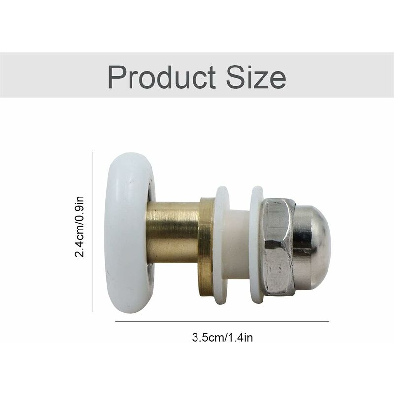 Poulie de porte de douche - Roulettes de Douche Roue pour Coulissantes Rouleaux De Douche 4PCS 23mm - 2