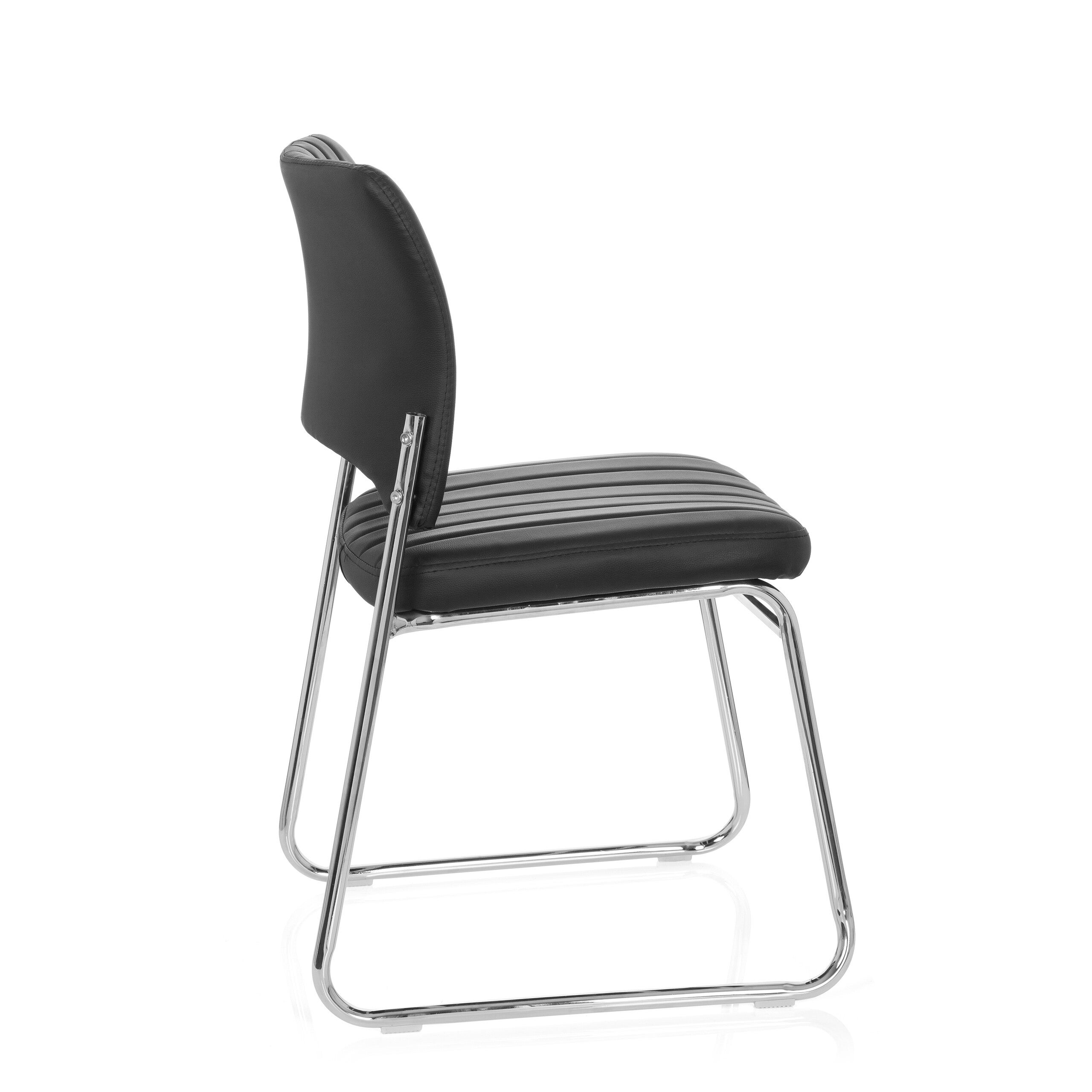 Sedia da conferenza / Sedia da visitatori / Sedia CASPI V PU nero hjh OFFICE - 3
