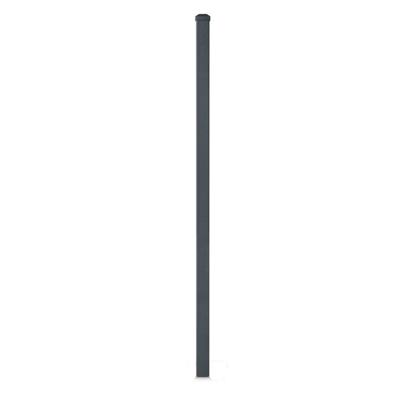 Poteau aluminium tradition style ferronnerie à sceller avec chapeau H 1.36 m Gris - 2
