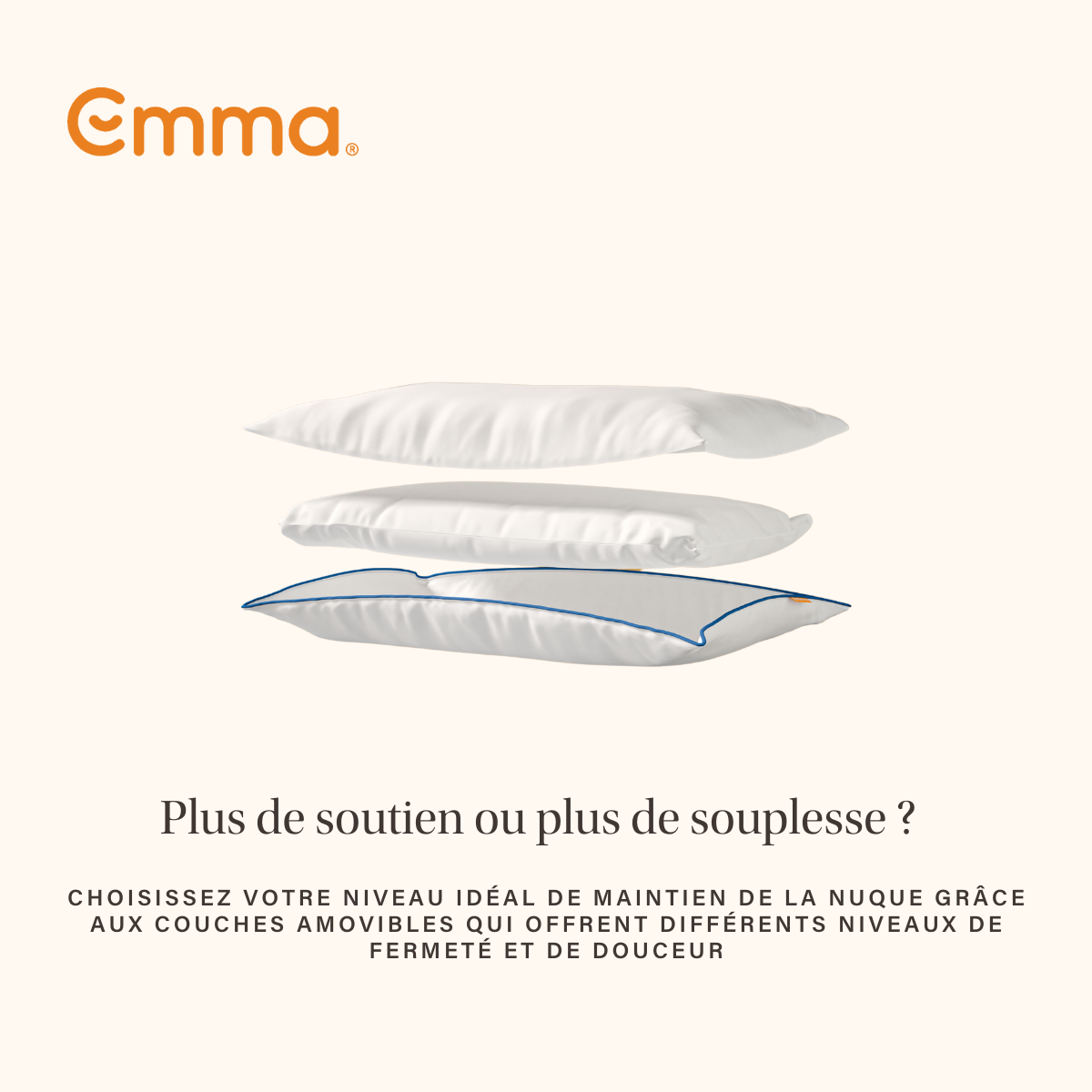 EMMA | Oreiller Emma Original Confort Thermorégulant 60x60 cm | Thermorégulant | Hauteur Adaptable | Hypoallergénique - 7
