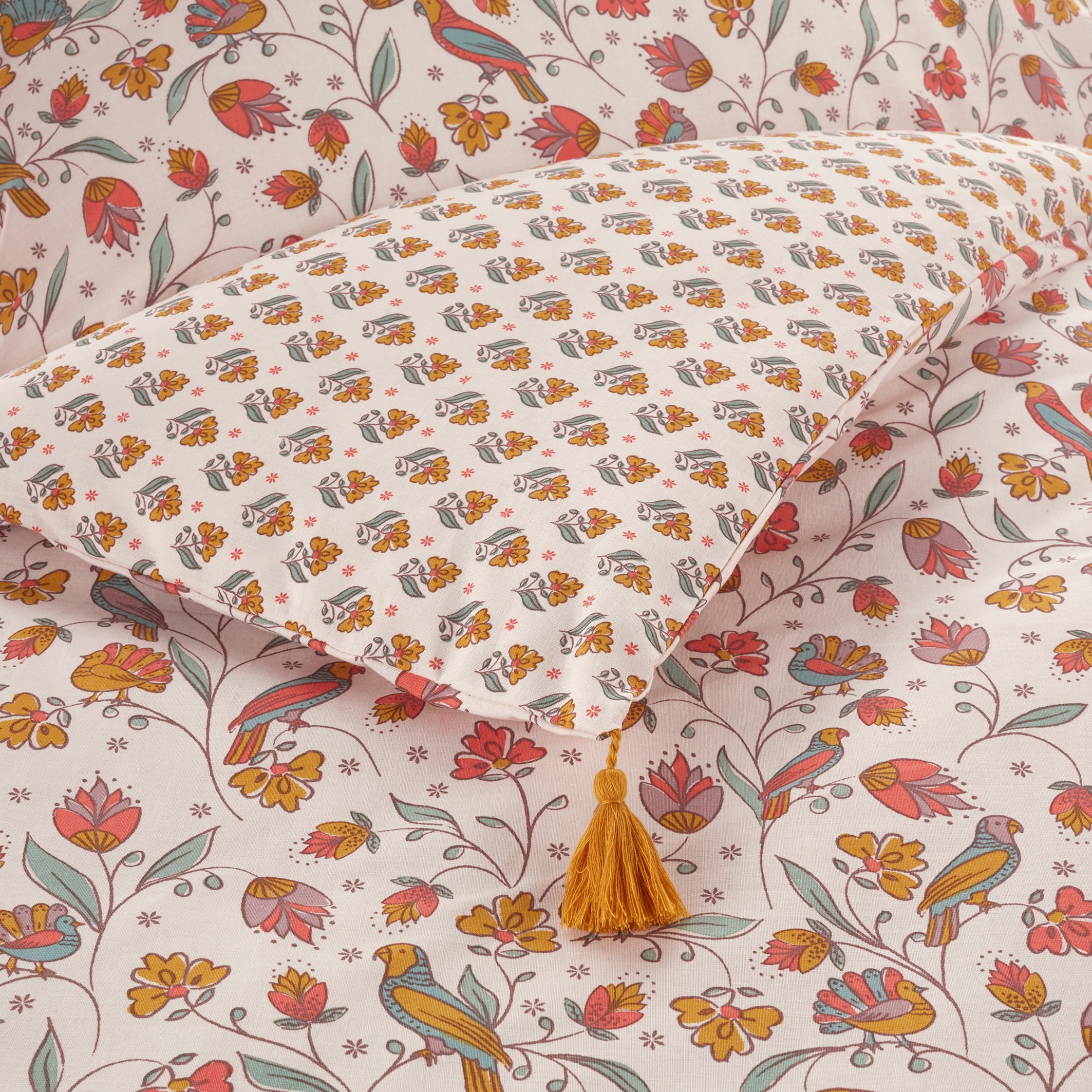 Housse de couette enfant coton, Bertille - Imprimé rose - 140 x 200 cm - 2