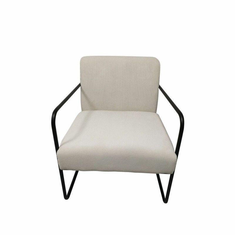 Sillón dkd home decor negro poliéster blanco hierro (64 x 74 x 79 cm)