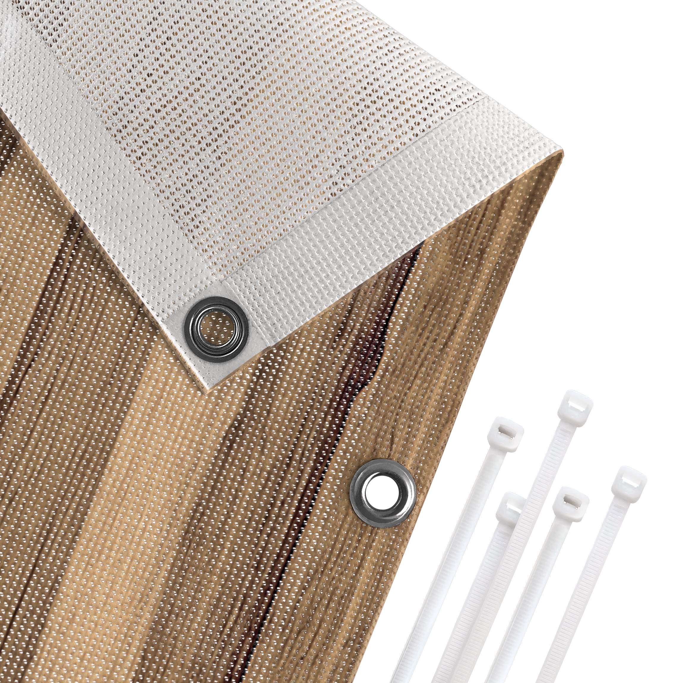 Brise vue brise vent balcon appartement jardin marron H.1,2 x L.6,5 M avec attaches résistant aux intempéries 270 g/m² mesh 1243 - 4