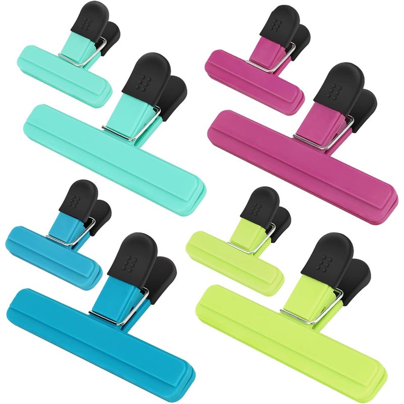 Klipsy do torebek na żywność, 8 szt., klipsy i dodatki do żywności, 4 duże, 4 małe