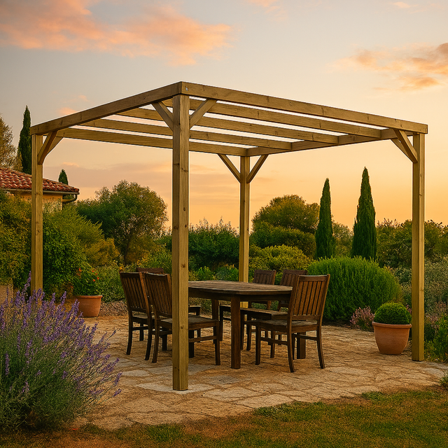 Pérgola Autoportante Kora Vidahuerto Madera De Pino Tratada 240x240x240 Cm