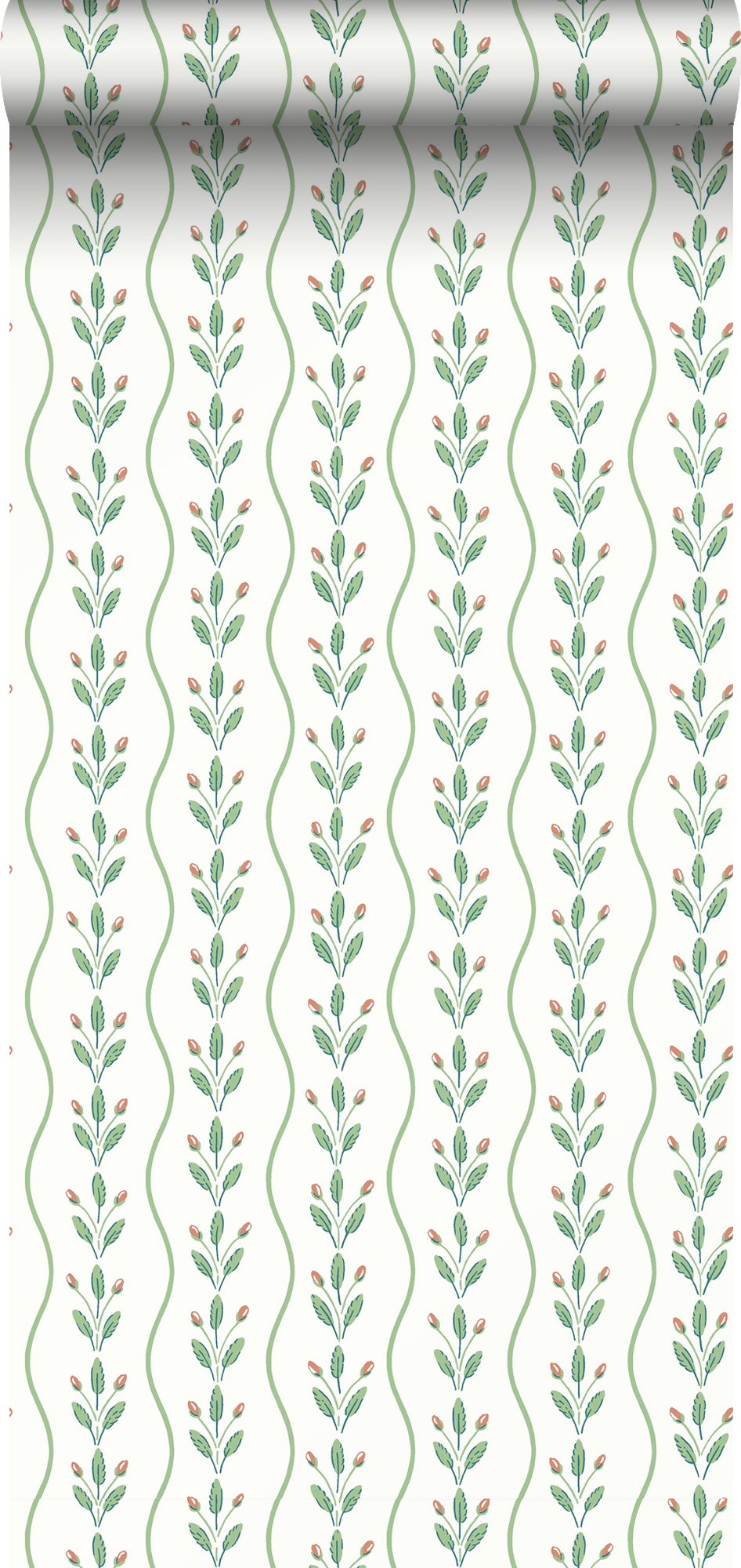 Tapeta kwiaty zielonym - 53 cm x 10.05 m - BORASTAPETER