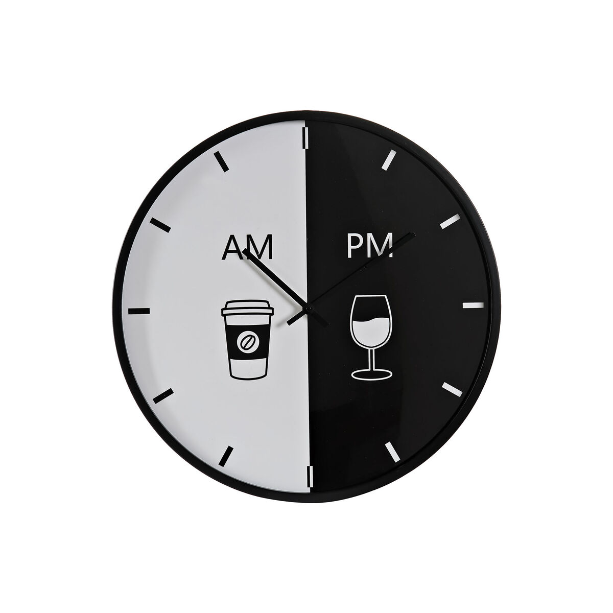 Reloj de pared dkd home decor negro metal blanco (60 x 4 x 60 cm)