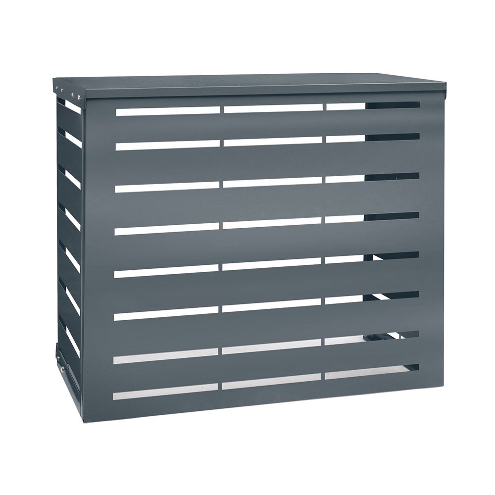 Cache Climatiseur Et Pompe à Chaleur ATOLE - Ventelle Gris Anthracite - Aluminium Thermolaqué