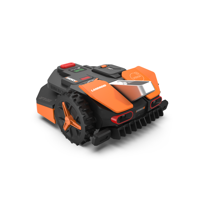 Robot tondeuse connecté sans fil WORX LANDROID VISION - Jusqu'à 250 m² - WR202E (caméra 4K + IA, évite tous les obstacles)