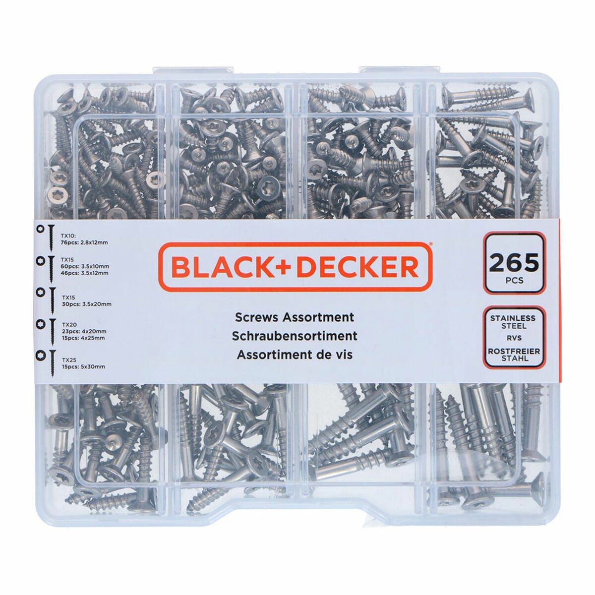 Black + Decker Kit De Tornillos Black & Decker Torx 265 Piezas , Leroy Merlin