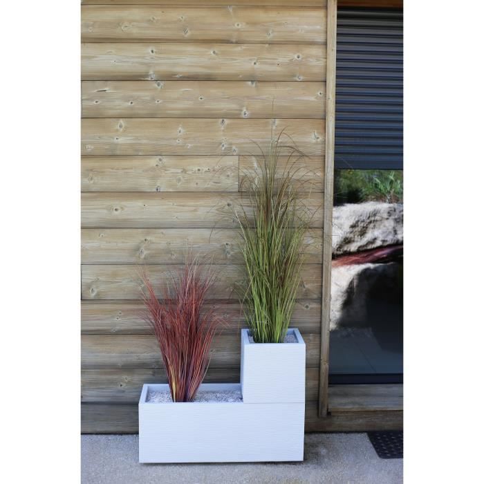 Jardinière rectangulaire Graphit Up 79,5 x 29,5 x 29,5 cm - 57L - Blanc cérusé - Eda - 8