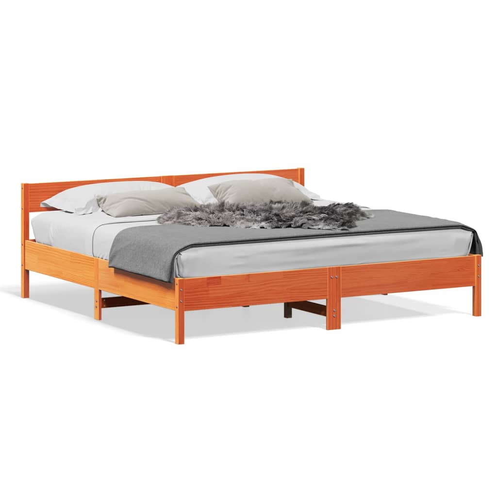 Łóżko Drewniane Rama Łóżka Sofa Brązowe Do Sypialni Pokoju 180x200 cm