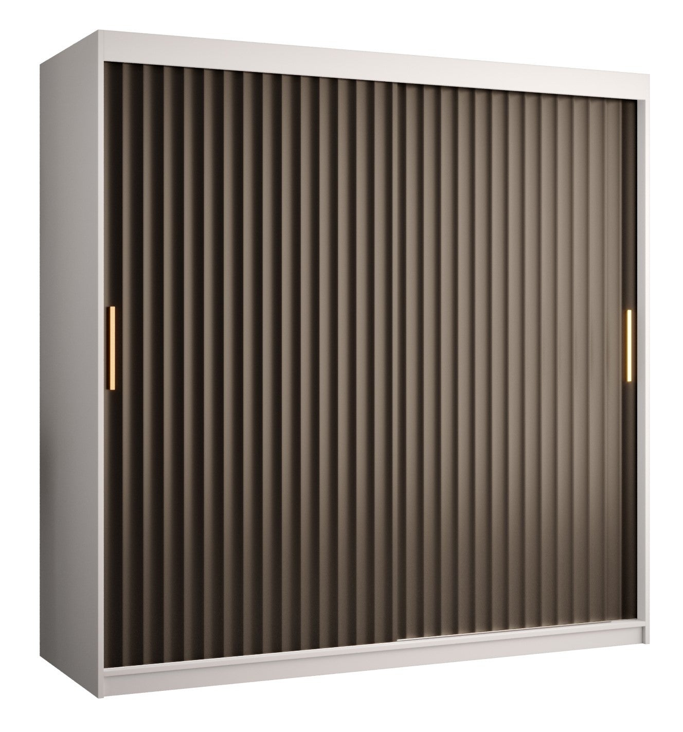 Szafa przesuwna garderoba RIFLO WAVE 1 180 x 62 x 200 cm Biały + Czarny - Abiks Meble