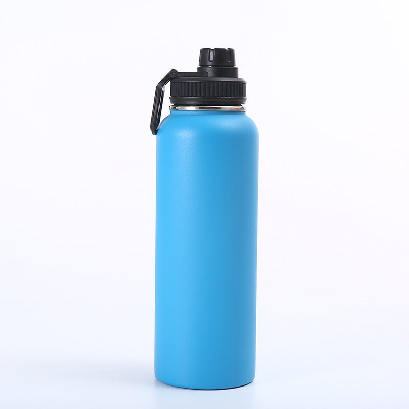 Niebieska, izolowana butelka na wodę ze stali nierdzewnej, 1180 ml, bez BPA, z nakrętką antybakteryjną, idealna do biura, uprawiania sportu, samochod