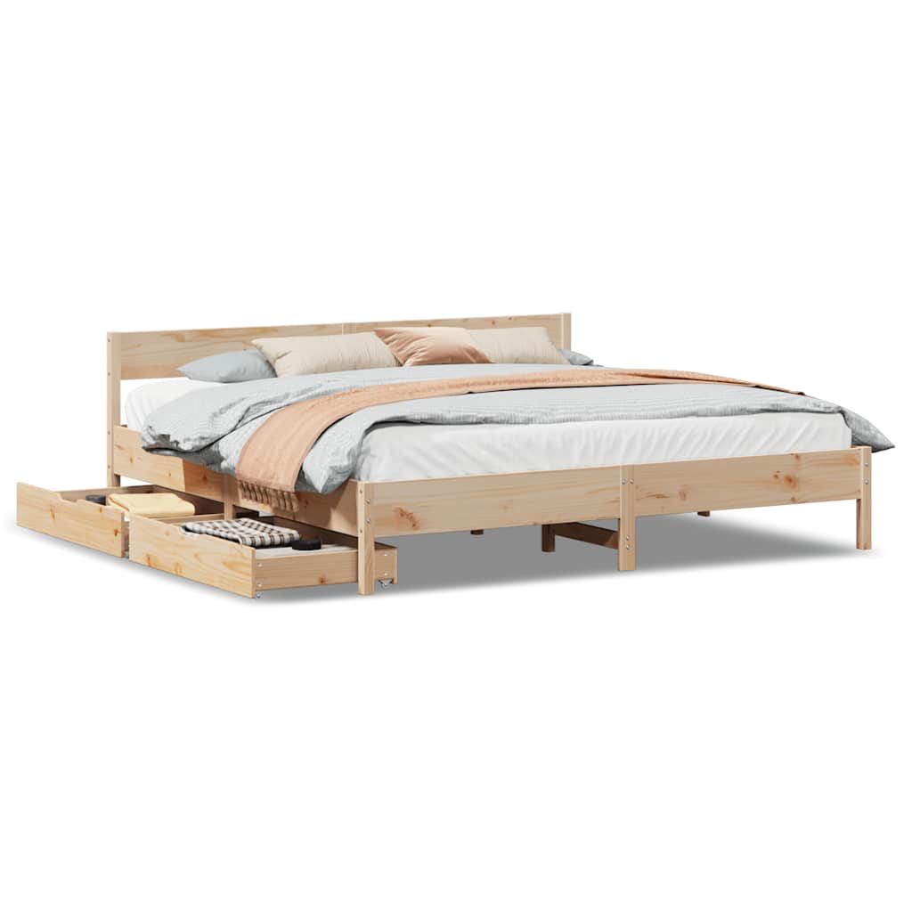Łóżko Drewniane Rama Łóżka Sofa Brązowe Do Sypialni Pokoju 180x200 cm