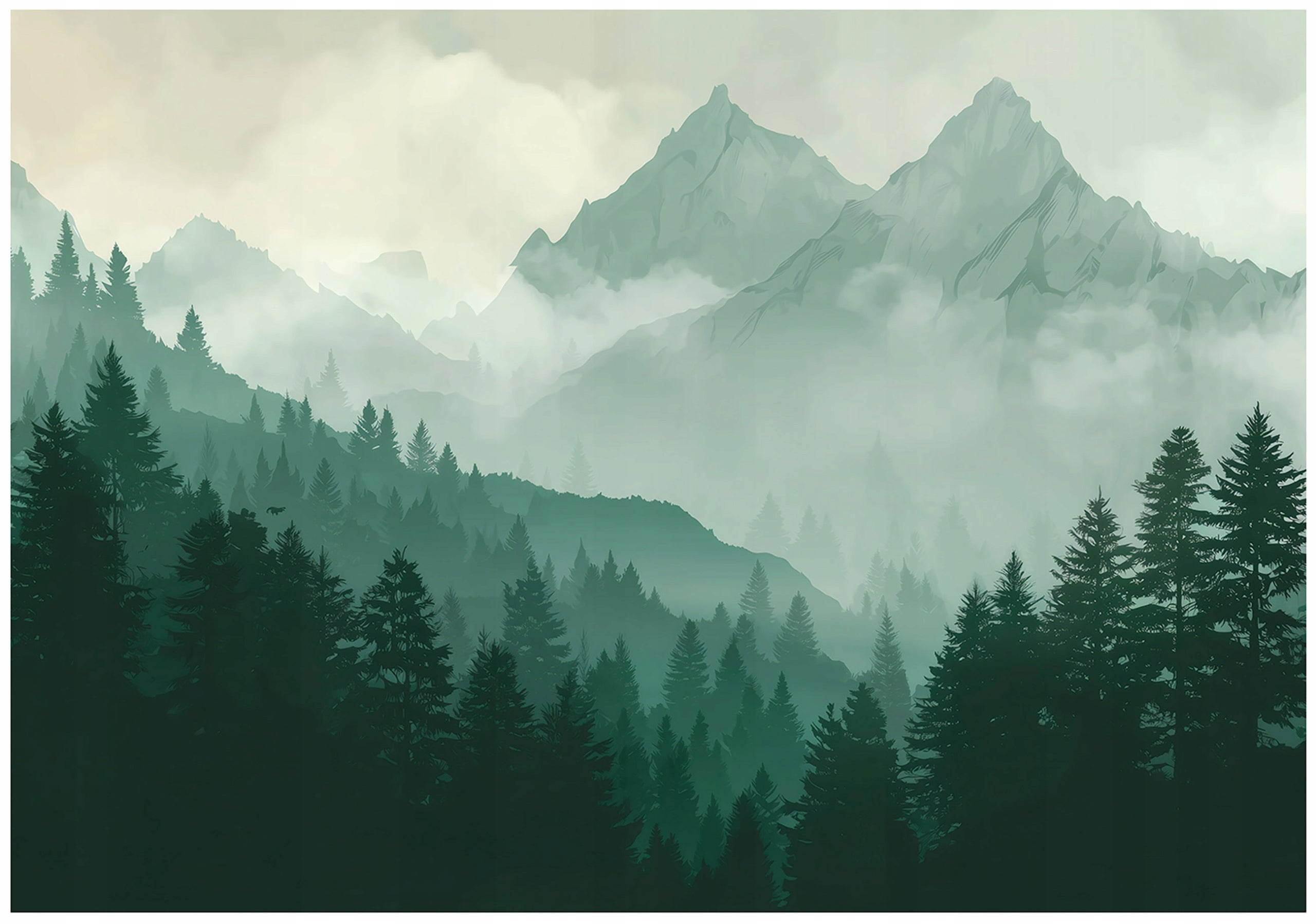 Fototapeta Las Góry Natura 350x250 cm Tapeta Do Sypialni Salonu Kuchni Na Flizelinie