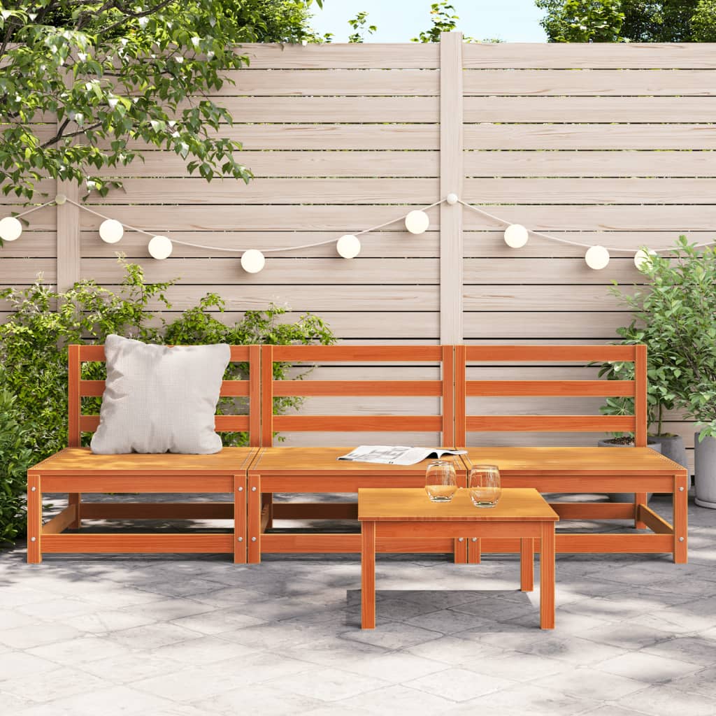 Maison Exclusive - Canapés de jardin cire marron 2 pcs bois de pin massif - 3