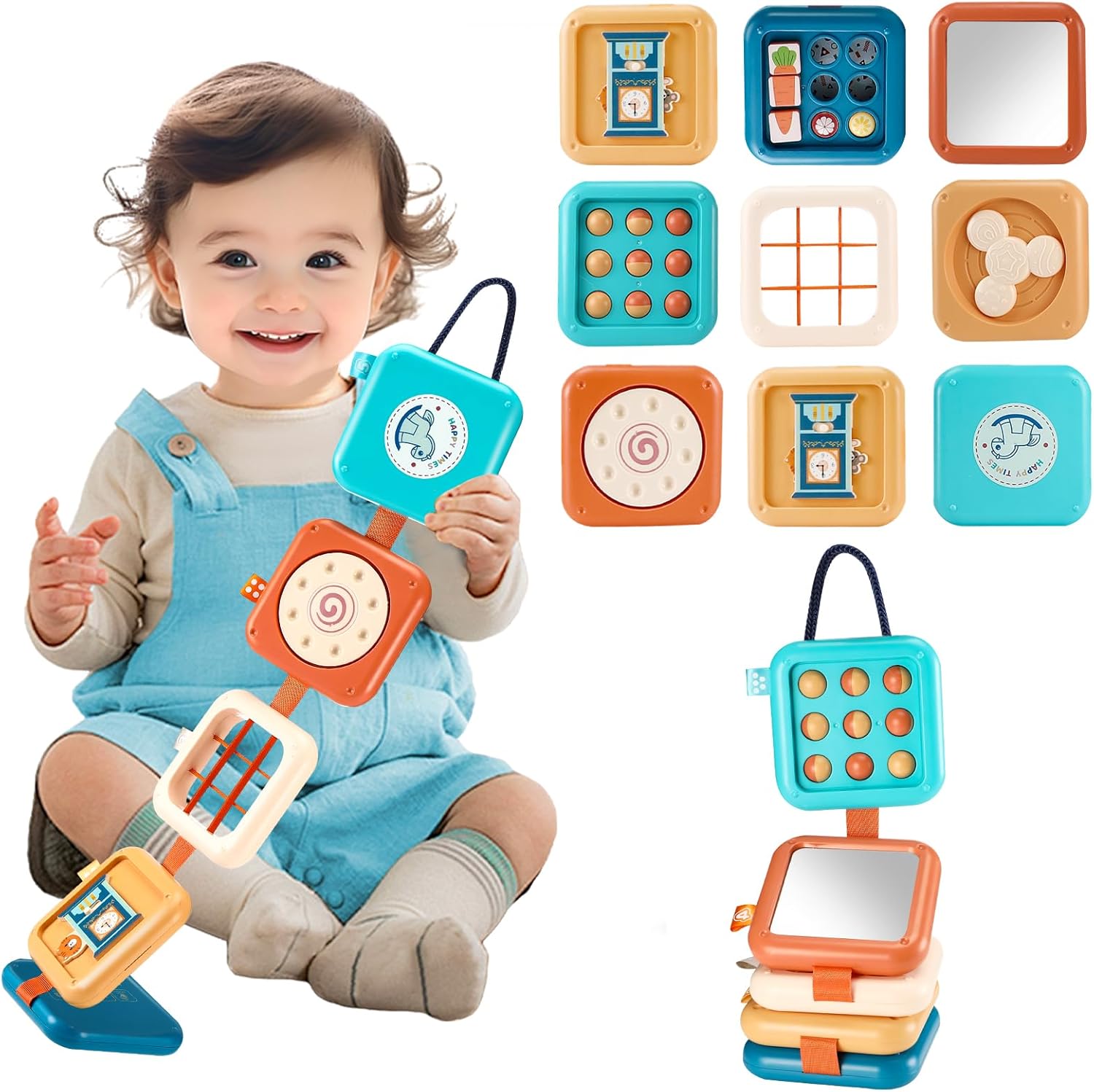 Adeokay Cube D'Activité Bébé 9 En 1 - Jouet Montessori 6-18 Mois, Éducatif Motricité Fine Et Sensoriel