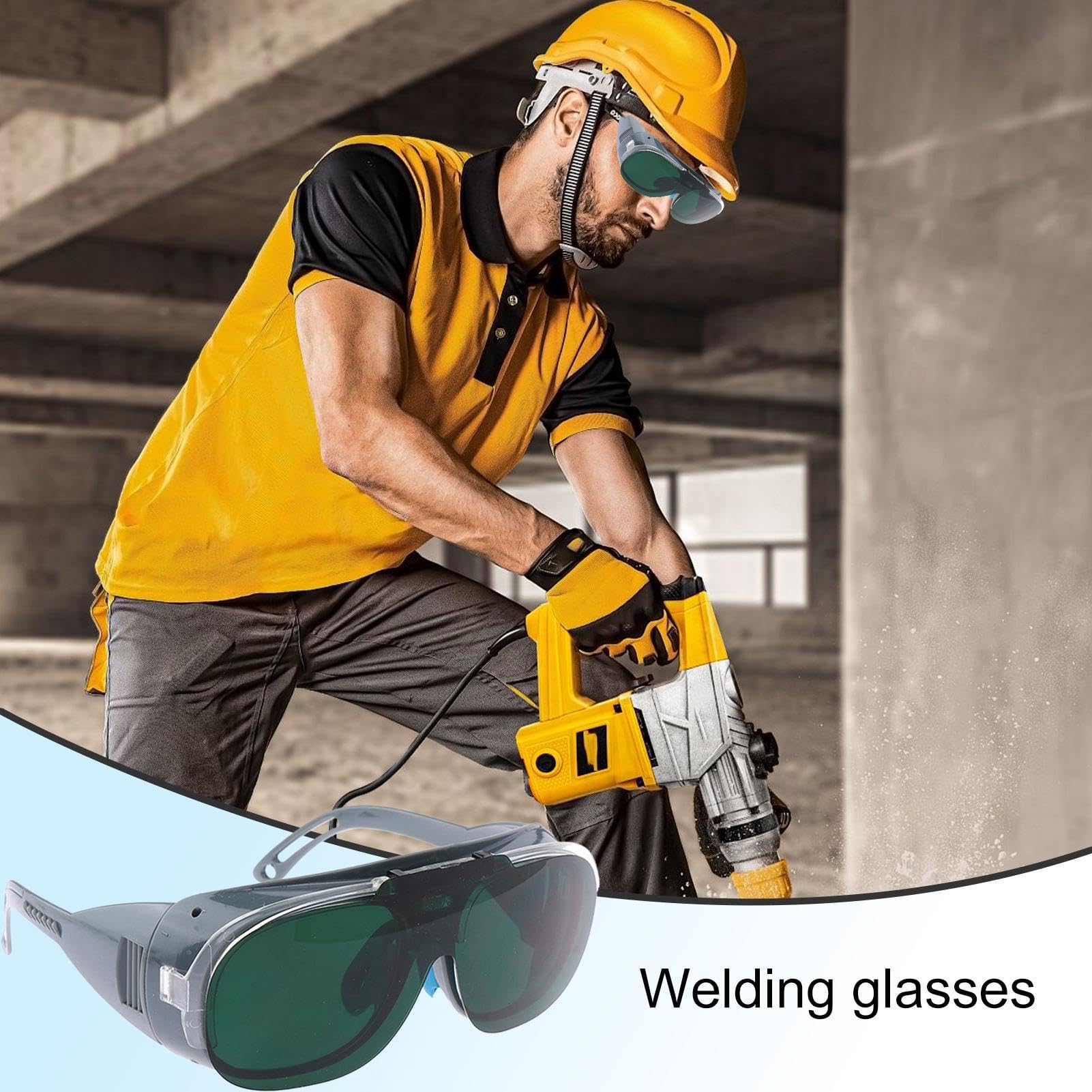 Lunettes de protection soudage brasage lunettes de sécurité anti-reflet lentille d'arc enveloppantes pour travail du métal - 4