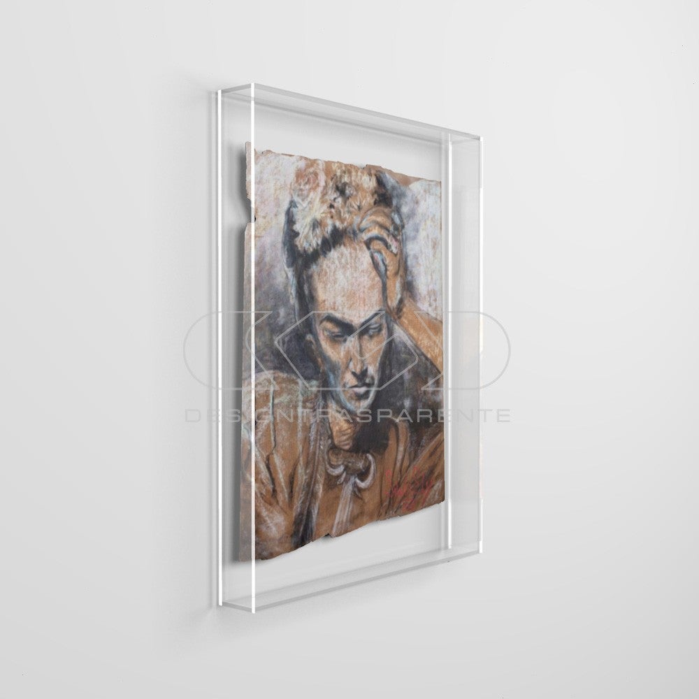 Cornice Moderna 40x40 Cm MDF - Quercia Bianca/Nera Con Plexiglass - Cornice Per Poster E Foto Da Parete - 2
