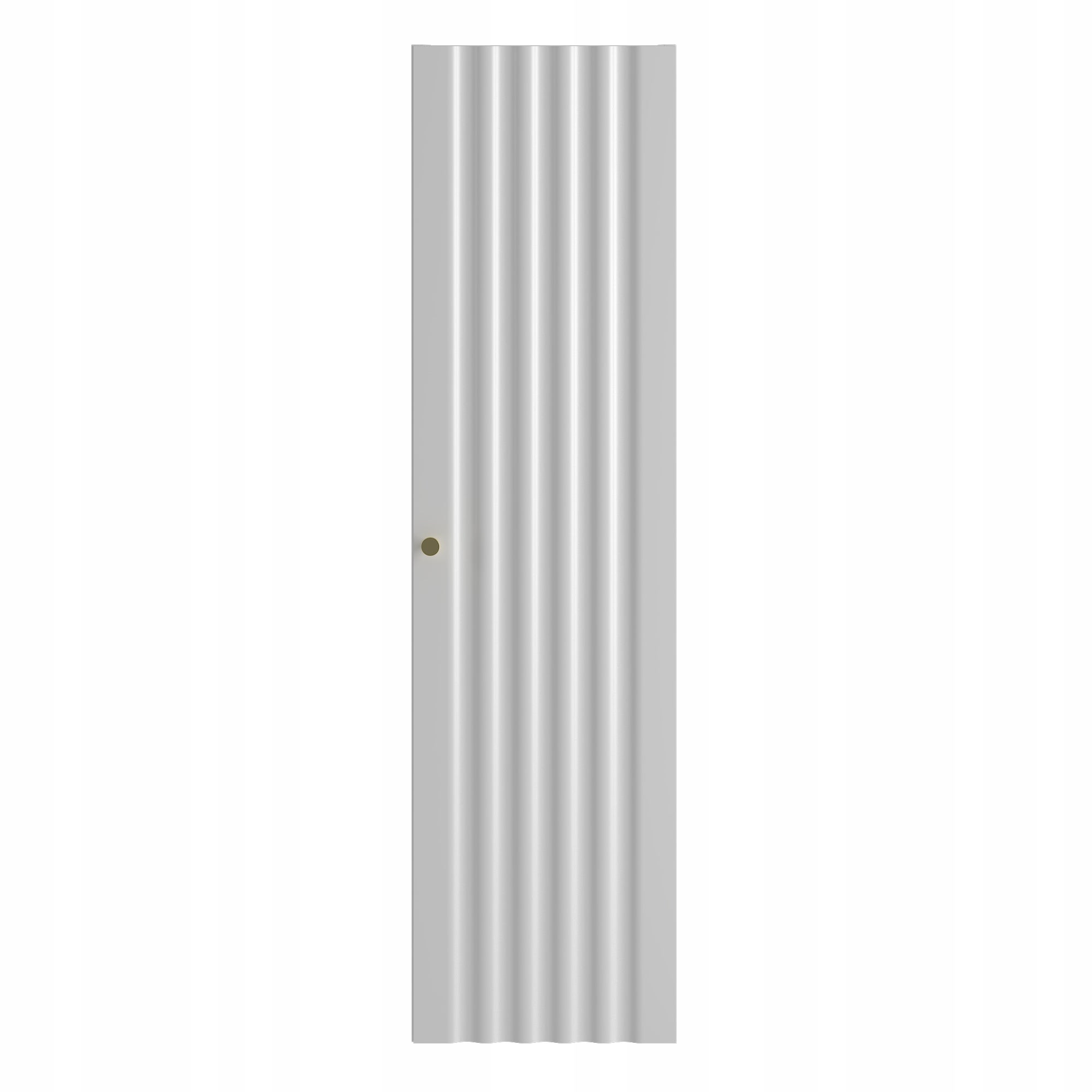 Słupek łazienkowy AQUA 35x130 cm biały ryflowany front złoty uchwyt - 2