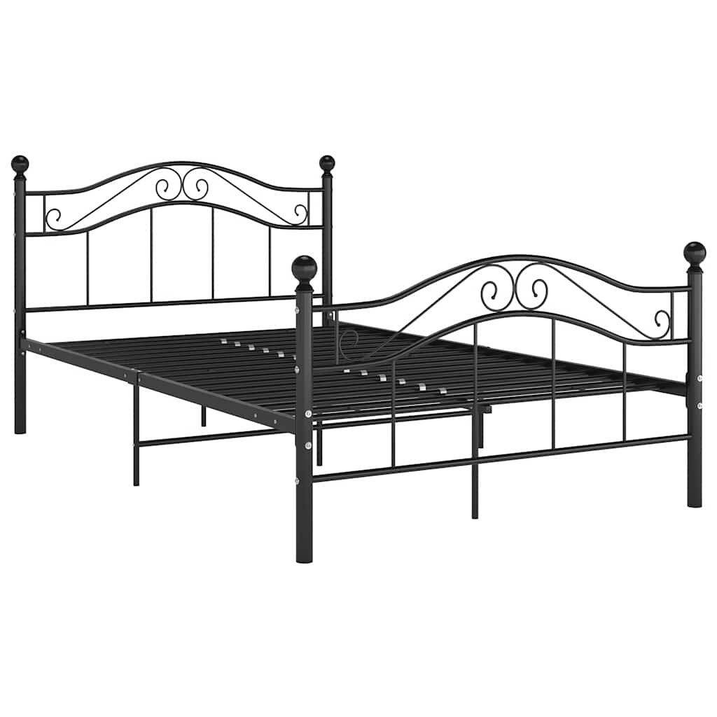 Łóżko Metalowe Czarne Rama Łóżka Ze Stelażem Do Sypialni Pokoju 120 x 200 cm