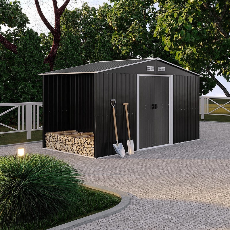 Wiata ogrodowa ze stali galwanizowanej w kolorze szarym LERY - 6m²