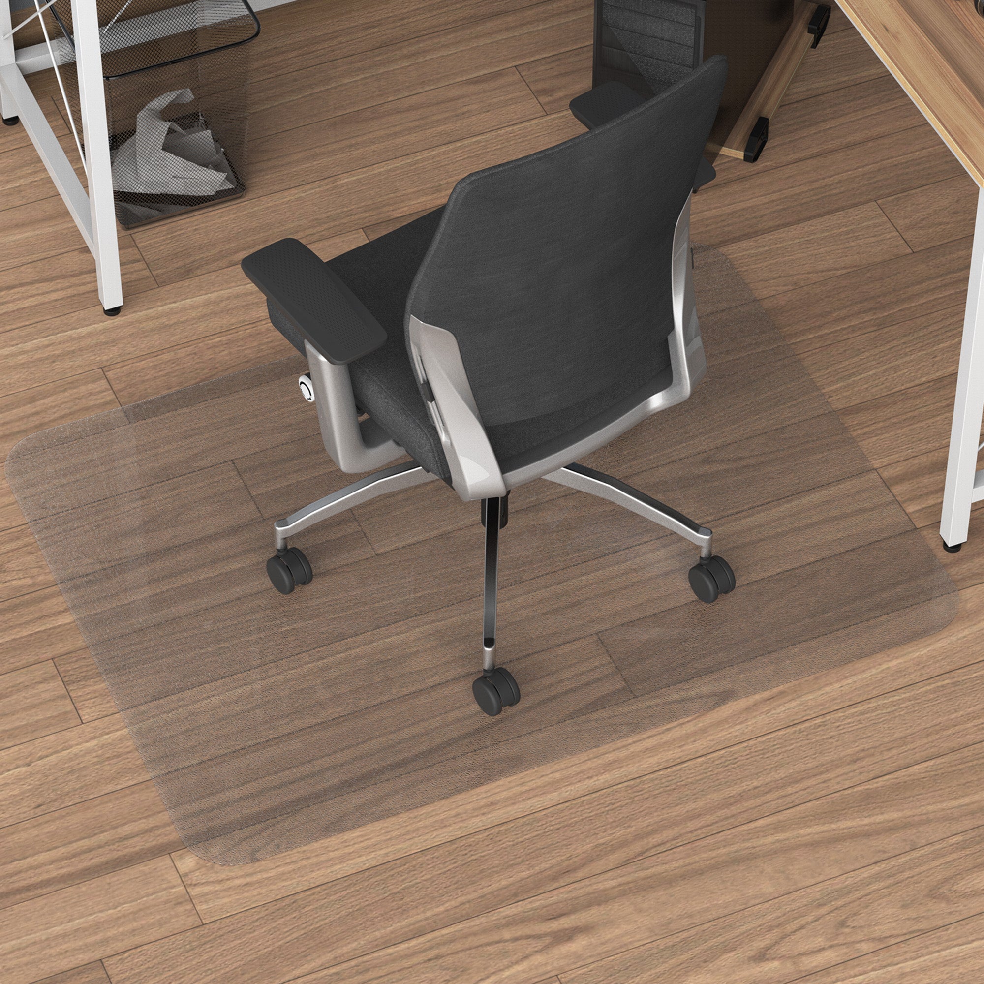 HOMCOM Tappetino per Sedia Ufficio Salvapavimento Antiscivolo in Plastica, 90x120cm, Trasparente - 2