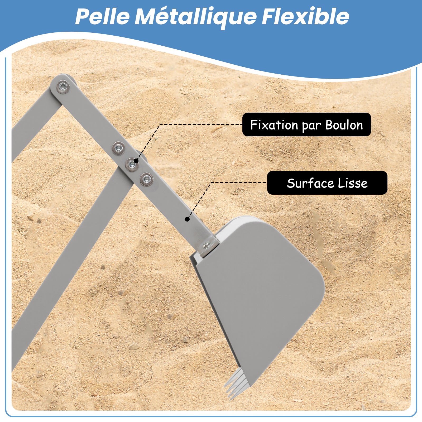 Jouet Bac A Sable Enfant FANTASK Pelle Pour Enfants Pelleteuse Avec Siège Rotatif 360° - Jouet Bac à Sable Extérieur Jaune Dès 3 Ans