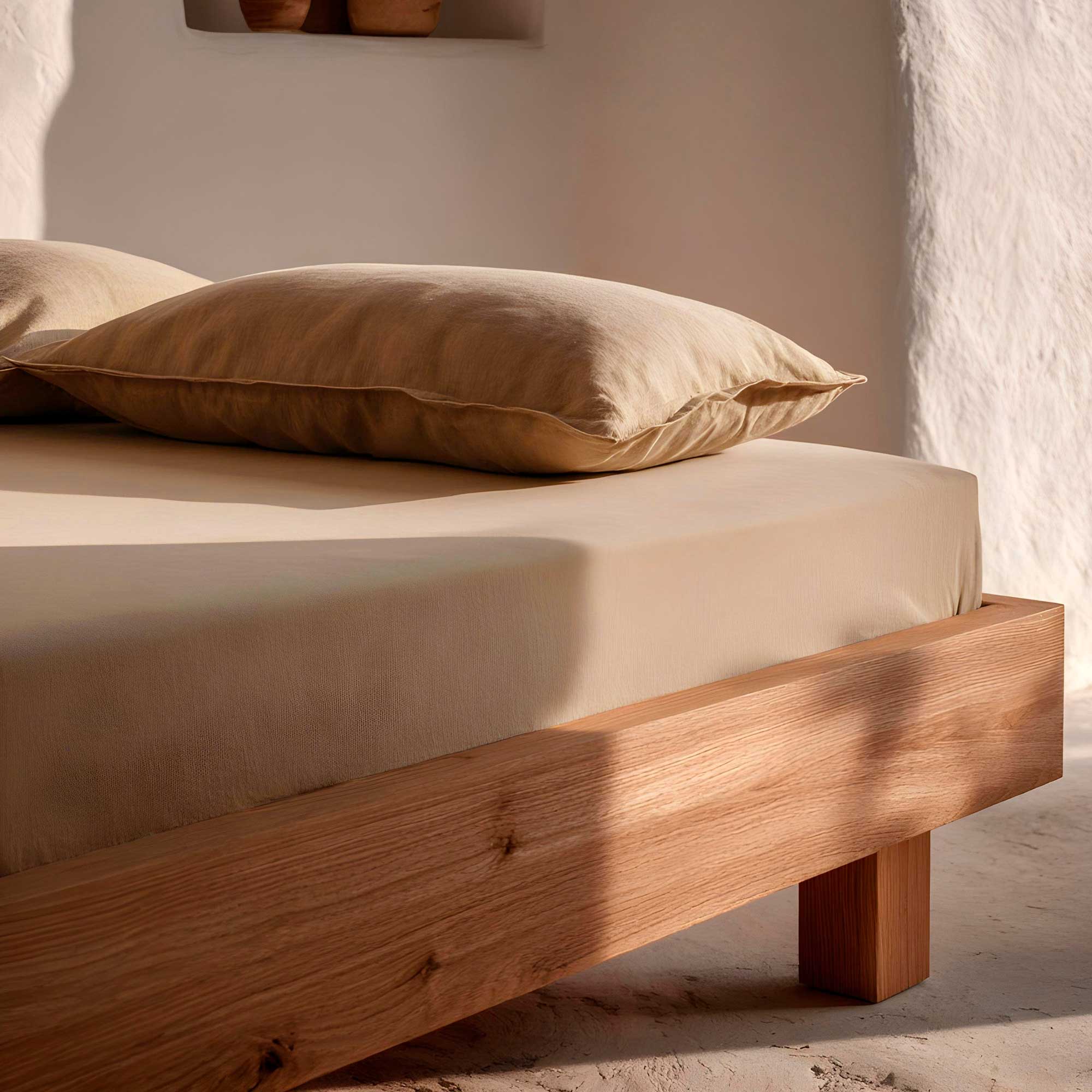 Lençol de baixo 100x200x30 cm 100% algodão respirável ajustável Cinza Pedra - 3