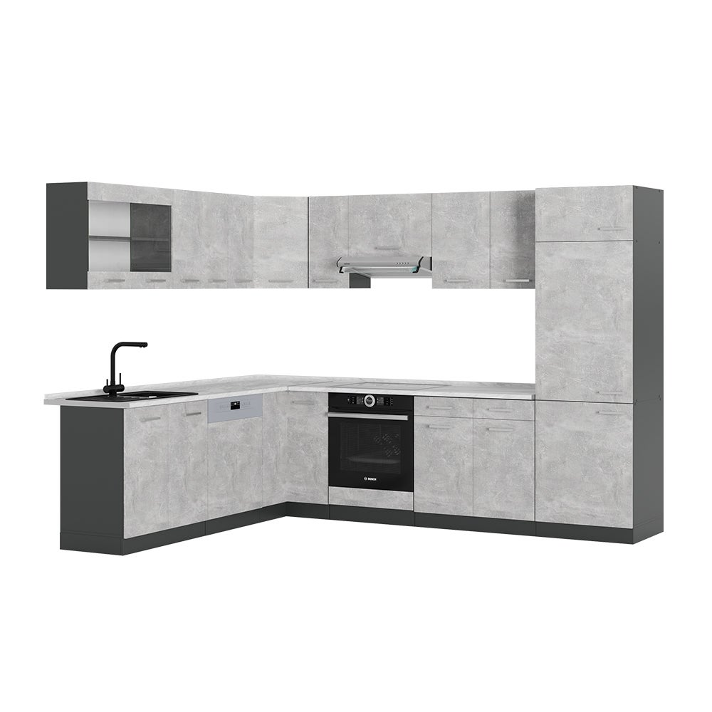 Vicco Kogoszczona kuchnia R-Line, Beton/antracyt, 287 x 60 cm , BP Marmur