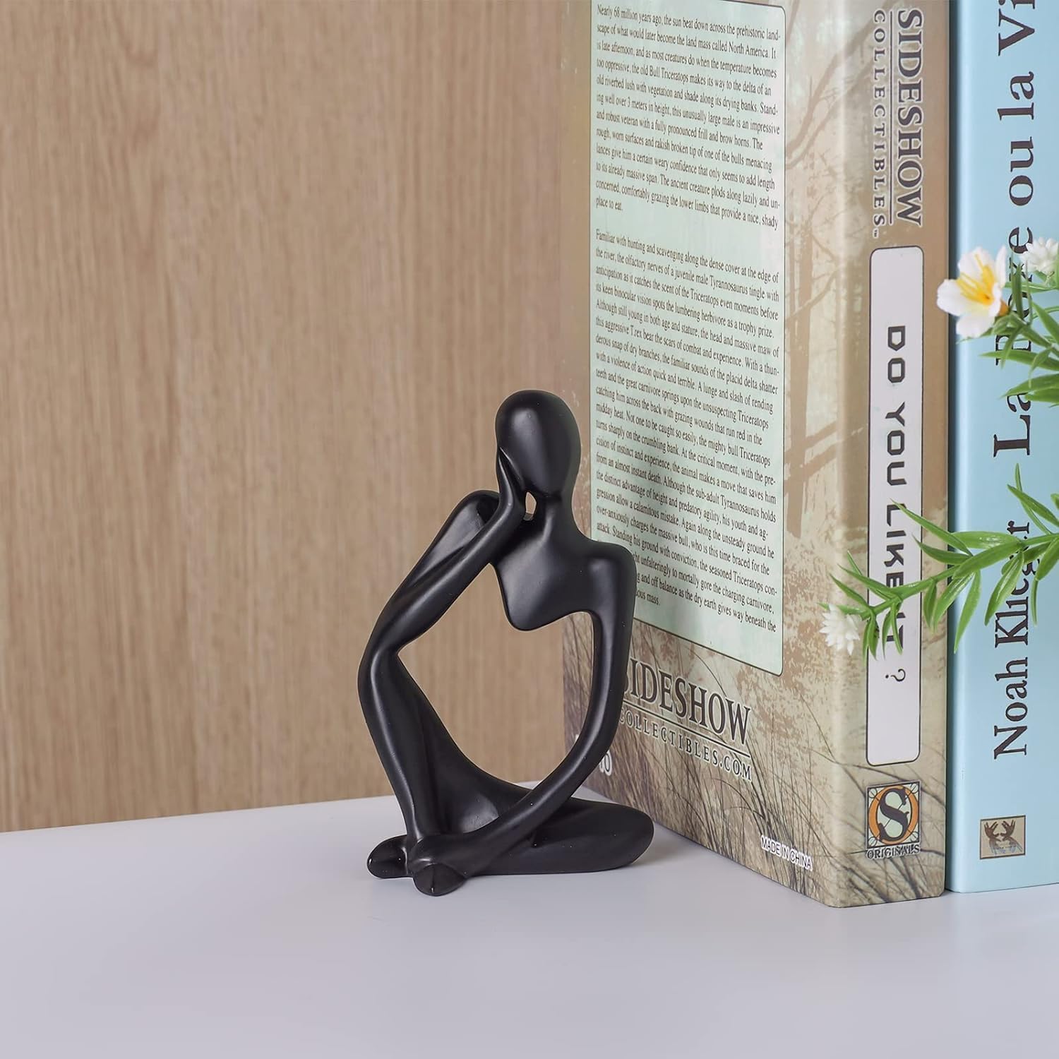 Statue Abstraite Moderne Noir, Statuette Décoration Maison & Bureau, Sculpture Design Intérieur, Objet Décor Salon & Intérieur - 4